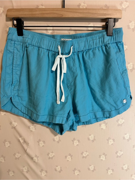Roxy Pants - ROXY Juniors M Y2K Aqua Blue Beach Surf Shorts Elastic Waist Drawstring Summer